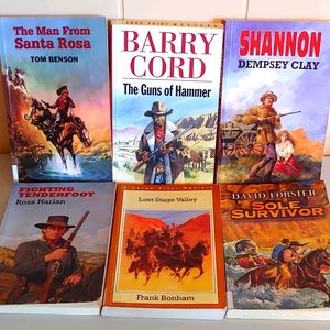 Lot of 6 large print western books